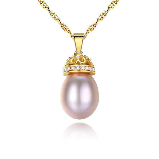 925 Sterling Silver Natural Pearl Drop Necklace Fashion Jewelry Gift for Women Girls