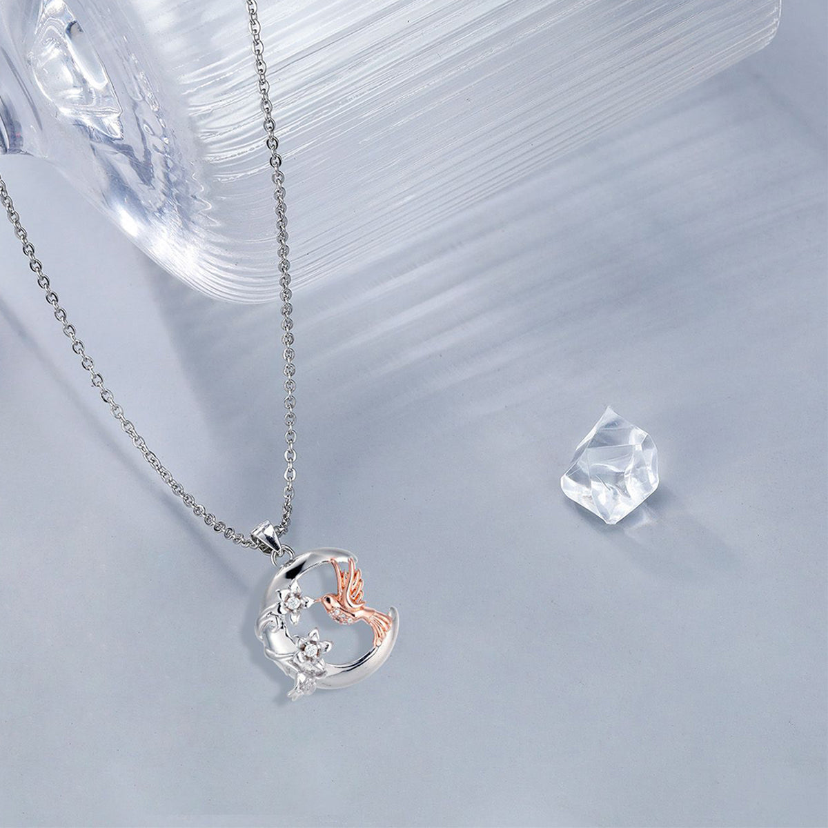 Copper With Silver/Rosegold Plated Bird Pendant Necklace
