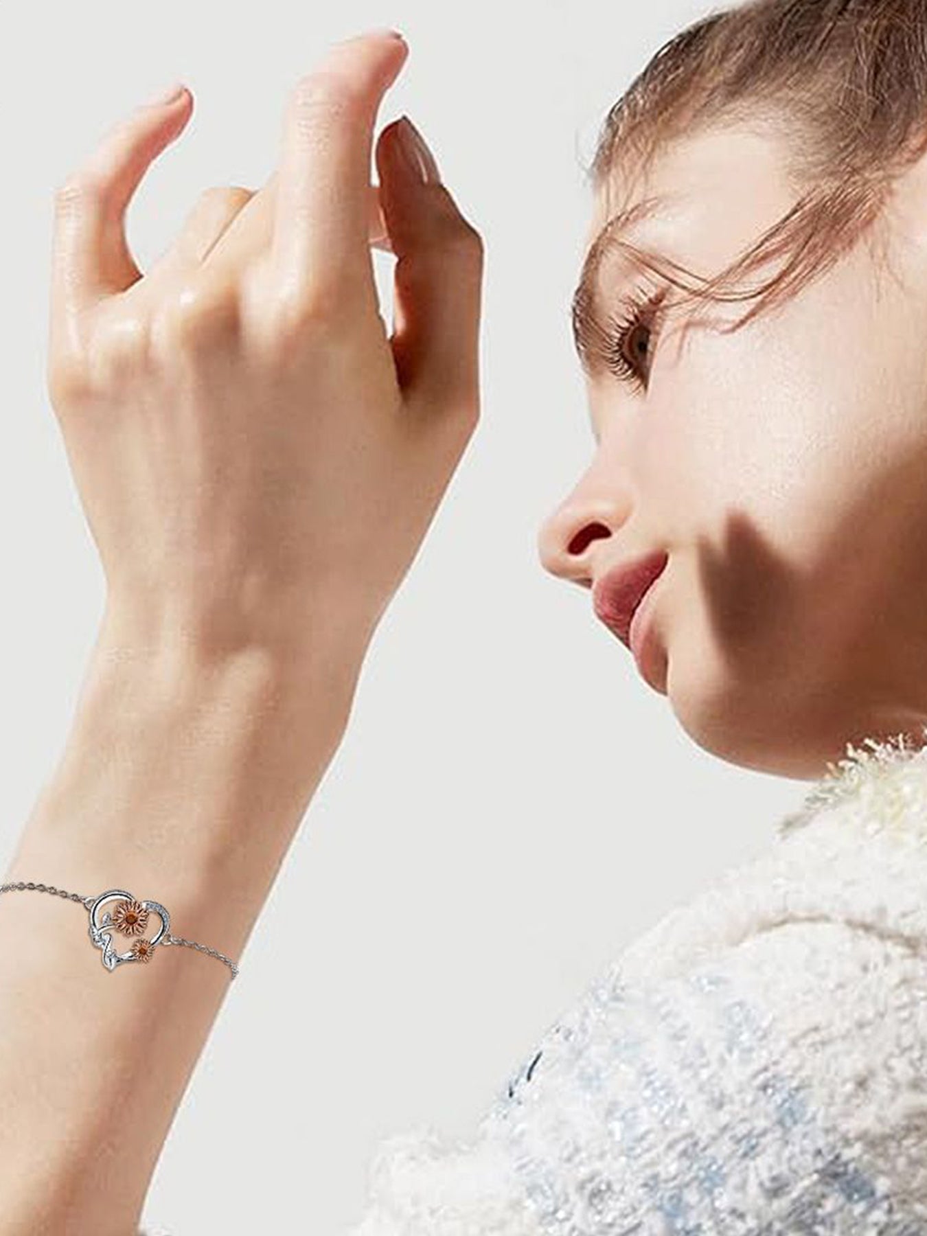 Sunflower Design Bracelet, Fashionable Jewelry for Women & Girls, Trendy All-match & Exquisite Jewelry for Birthday Gift
