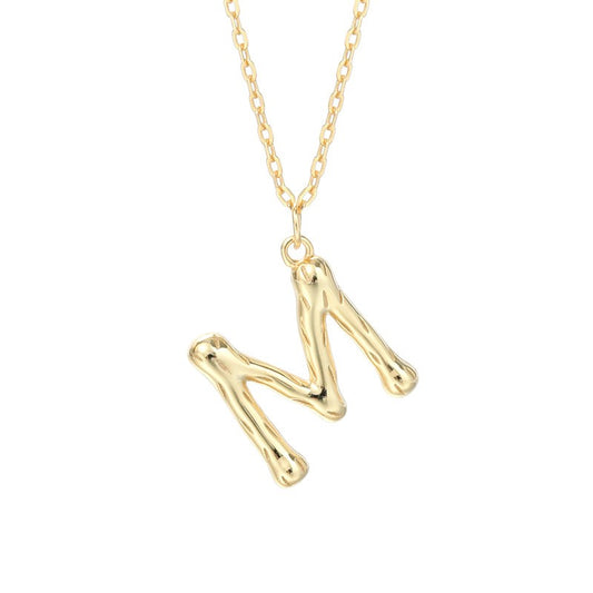 925 Sterling Silver Letter A-Z Initial Pendant Necklace