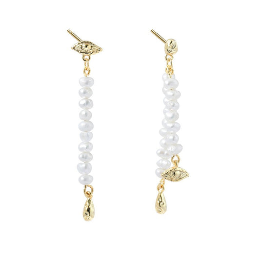 925 Sterling Silver Natural Pearl Earrings Fashion Jewelry Gift for Women Girl