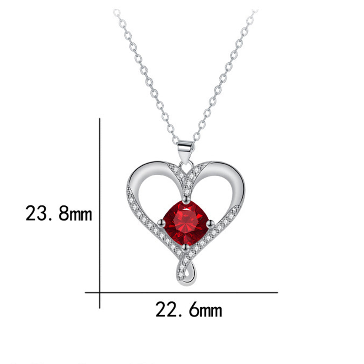 Copper With Silver Plated Heart Pendant Necklace