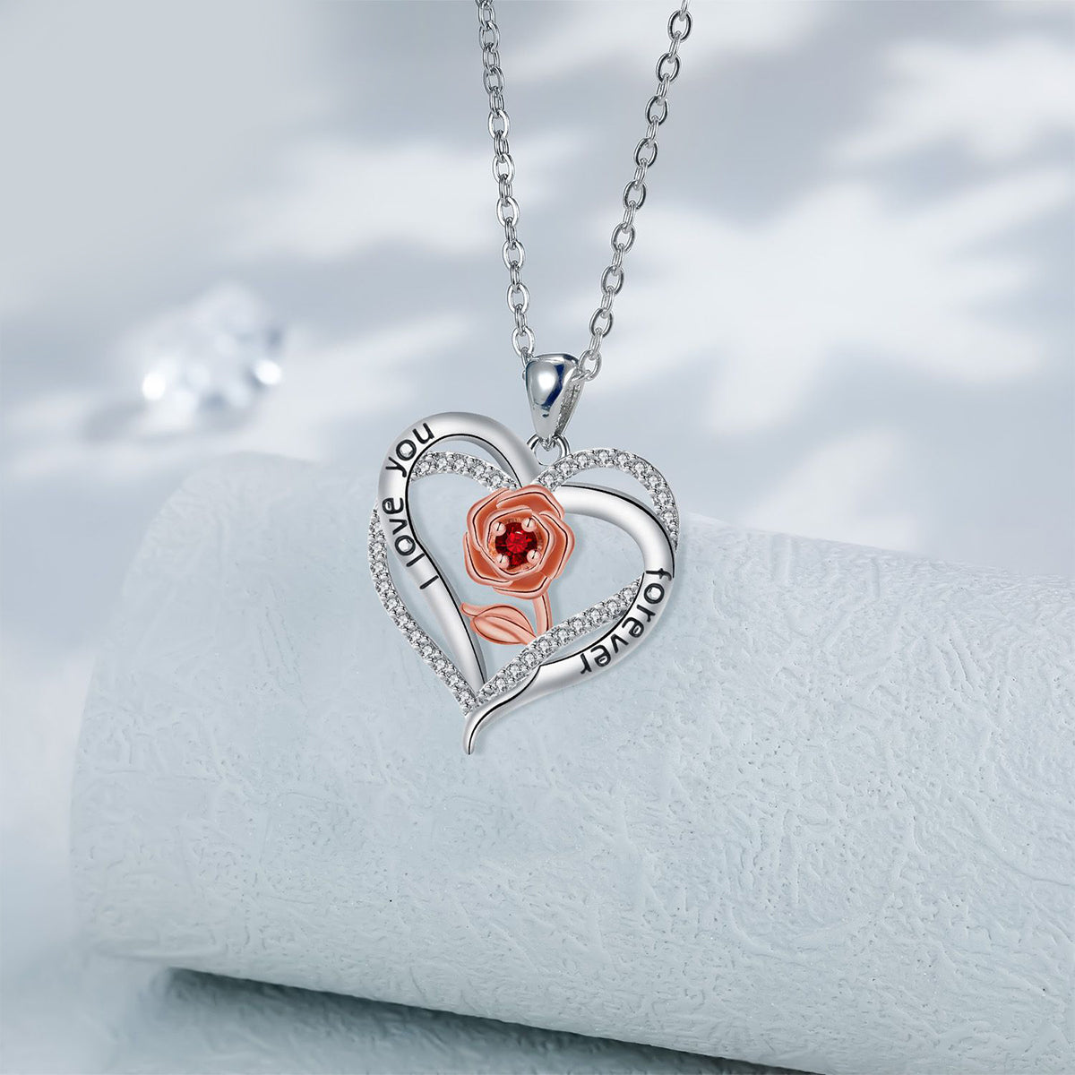 Copper With Silver/Rosegold Plated Heart Pendant Necklace