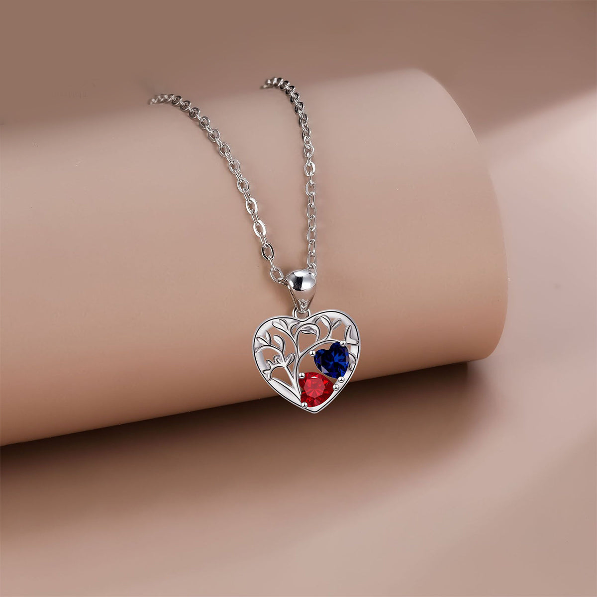 Copper With Silver Plated Heart Pendant Necklace