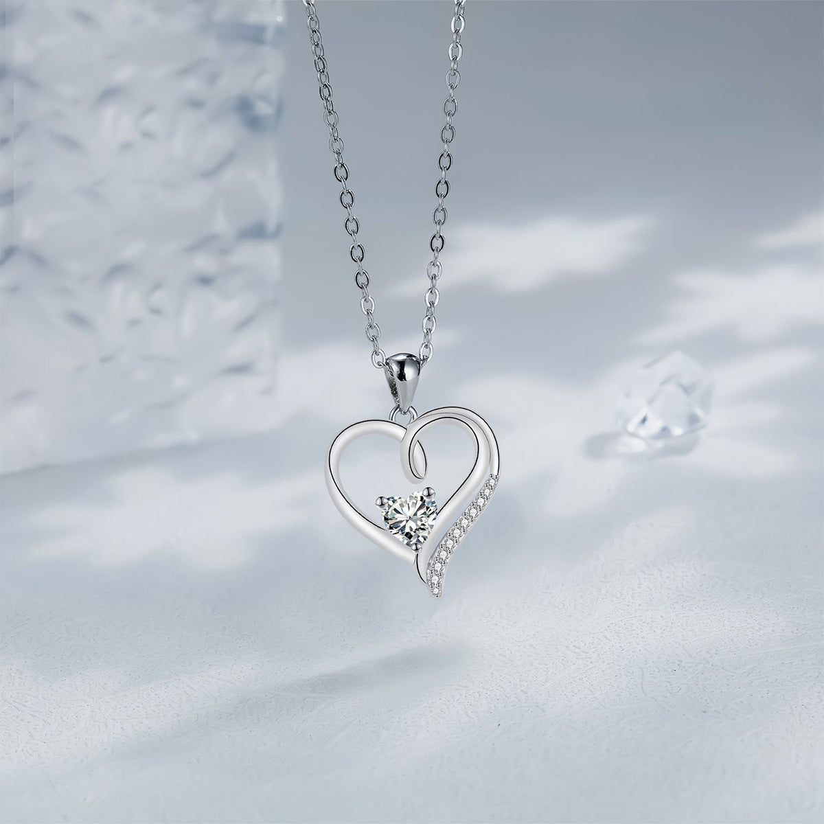 Copper With Silver Plated Heart Pendant Necklace