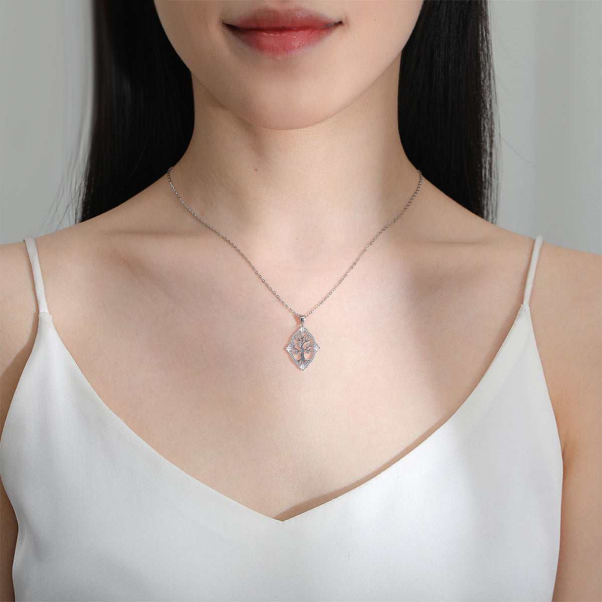 Copper With Silver Plated Tree of Life Pendant Necklace