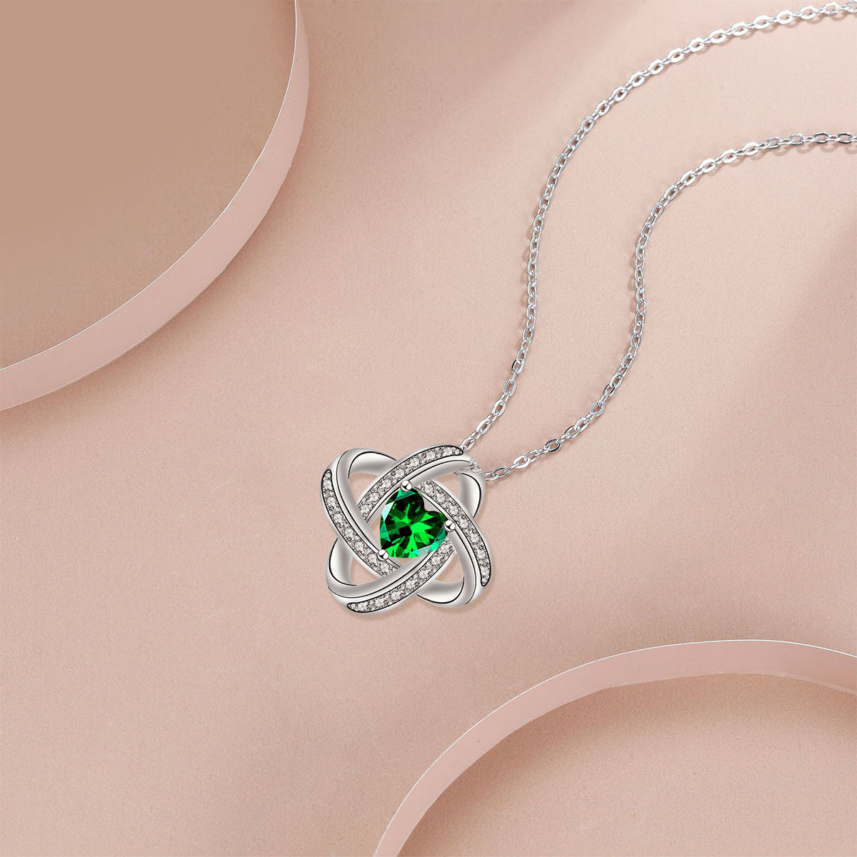 Copper With Silver Plated Clover Pendant Necklace