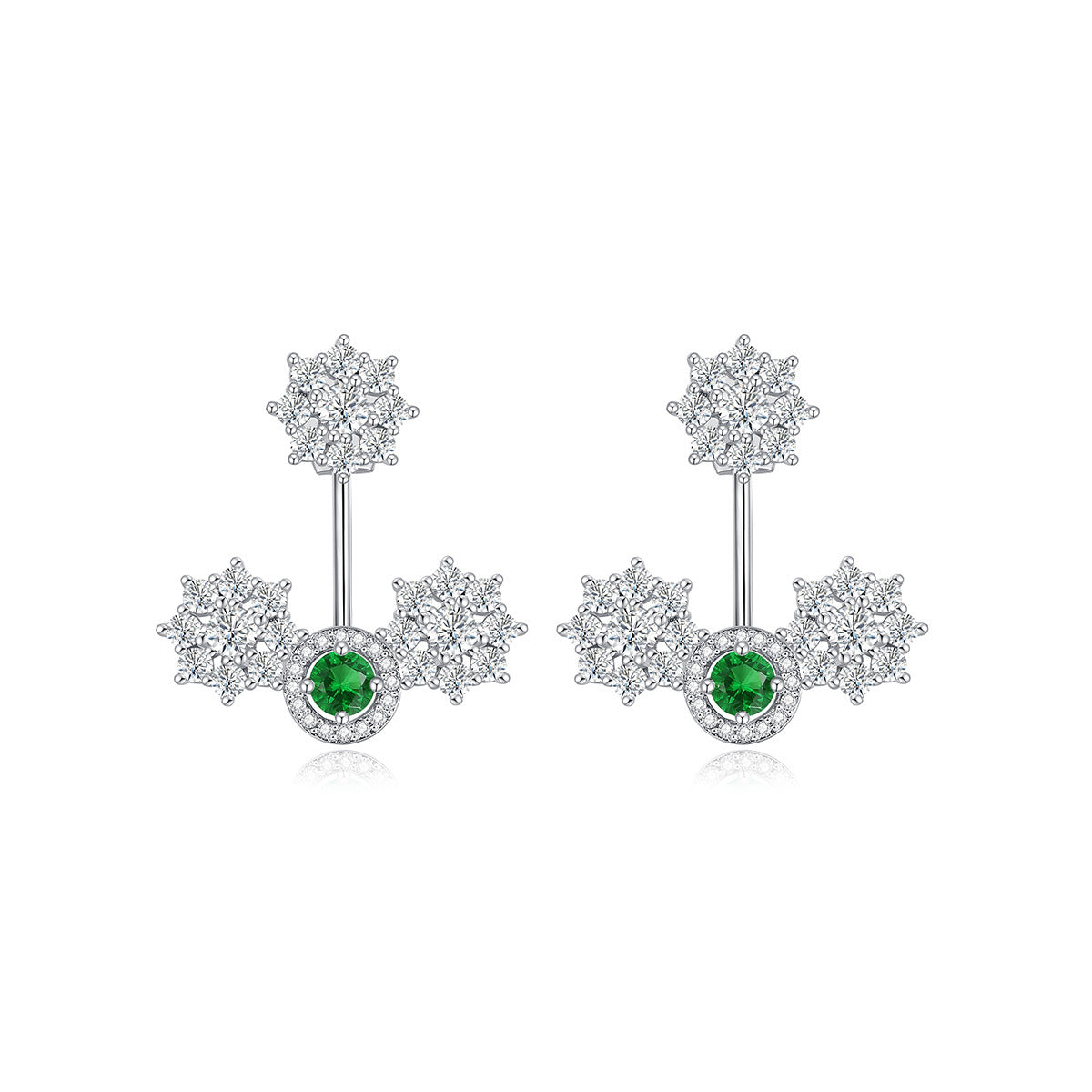 Copper With Silver Plated Fashion Jewelry Earrings