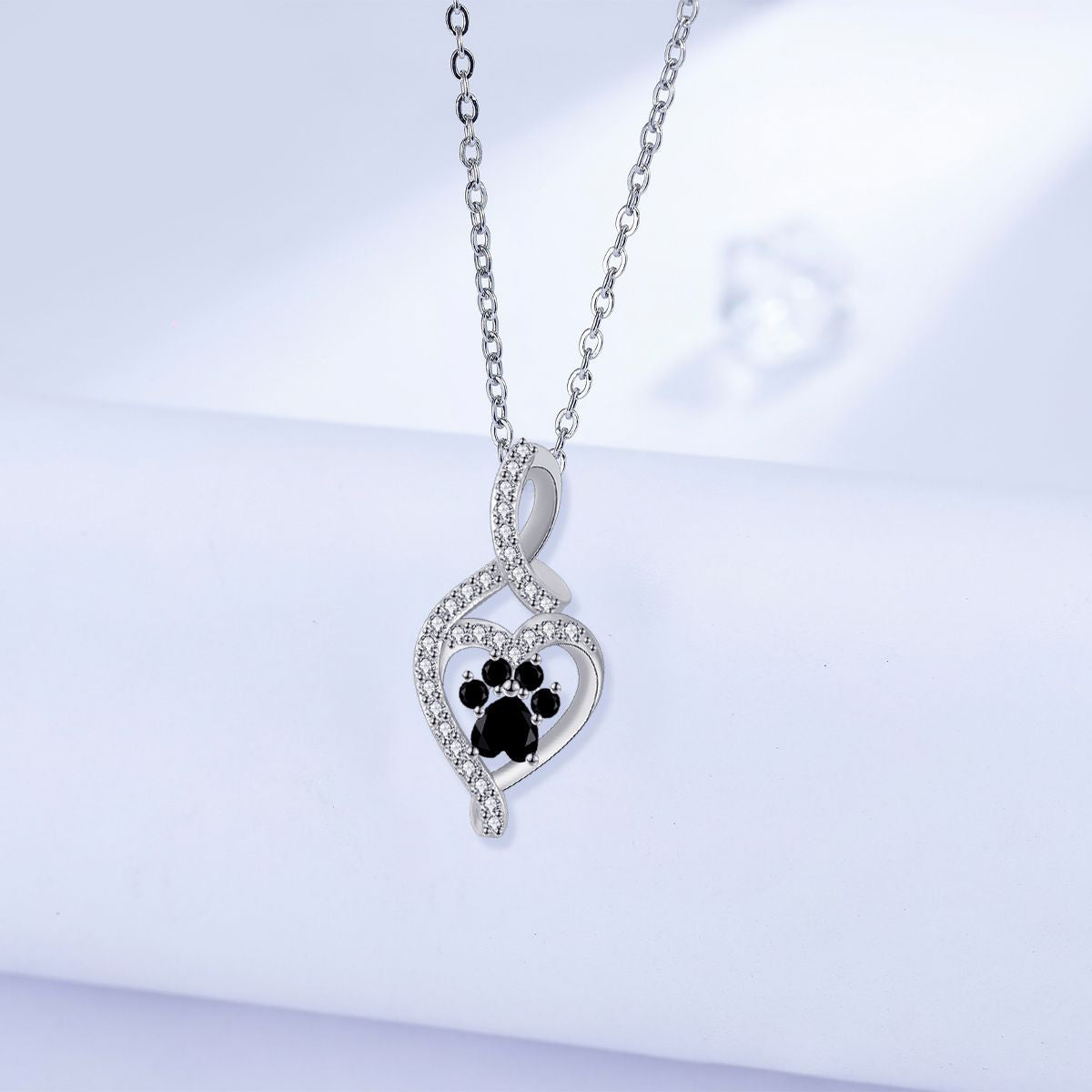 Copper With Silver Plated Paw Pendant Necklace for Women