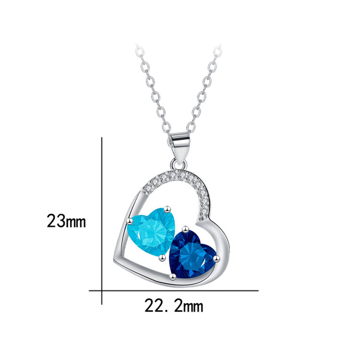 Copper With Silver Plated Heart Pendant Necklace