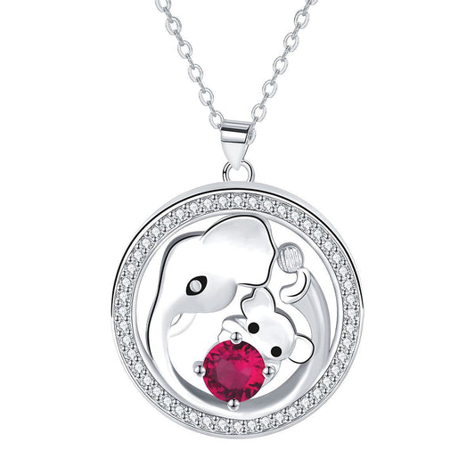 Copper With Silver Plated Elephants Pendant Necklace