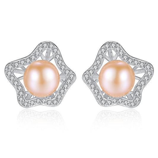 925 Sterling Silver Natural Pearl Drop Earrings Fashion Jewelry Gift for Women Girls