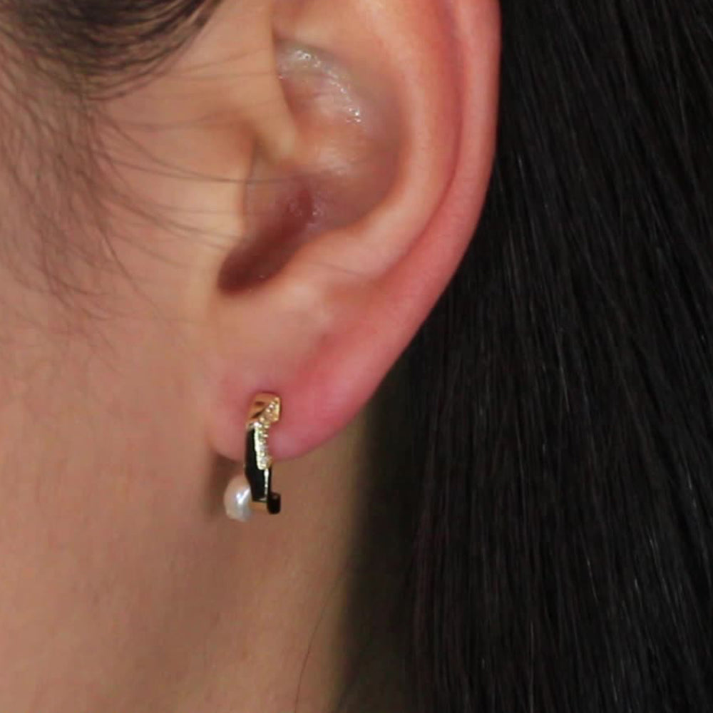 925 Sterling Silver Natural Pearl Earrings Fashion Jewelry Gift for Women Girl