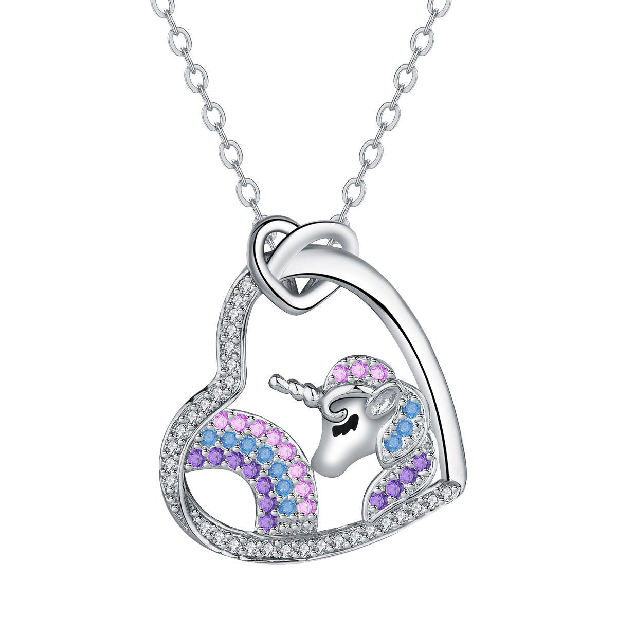 Copper With Silver Plated Unicorn Necklace for Women