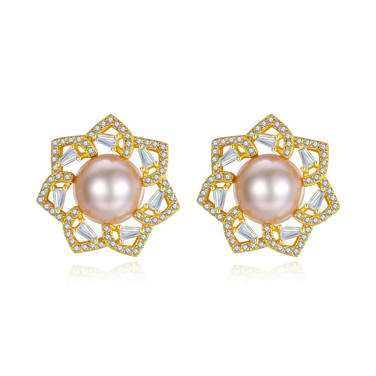 925 Sterling Silver Natural Pearl Drop Earrings Fashion Jewelry Gift for Women Girls