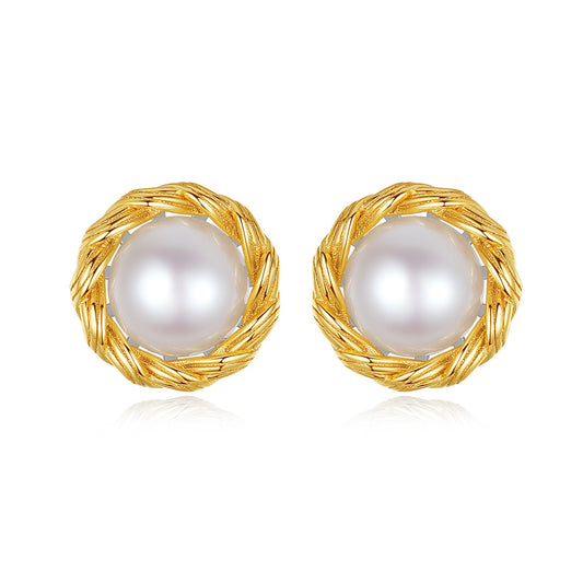 925 Sterling Silver Natural Pearl Drop Earrings Fashion Jewelry Gift for Women Girls