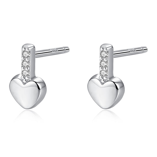925 Sterling Silver Heart Earrings Fashion Jewelry Gift for Women Girls