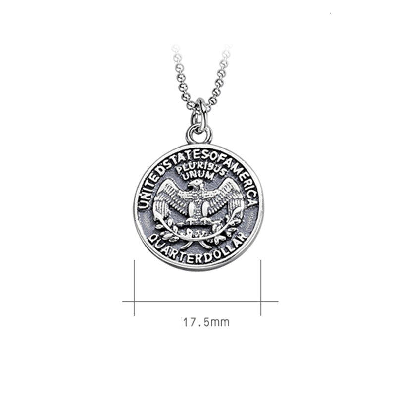925 Sterling Silver Fashion Round Plate Necklace