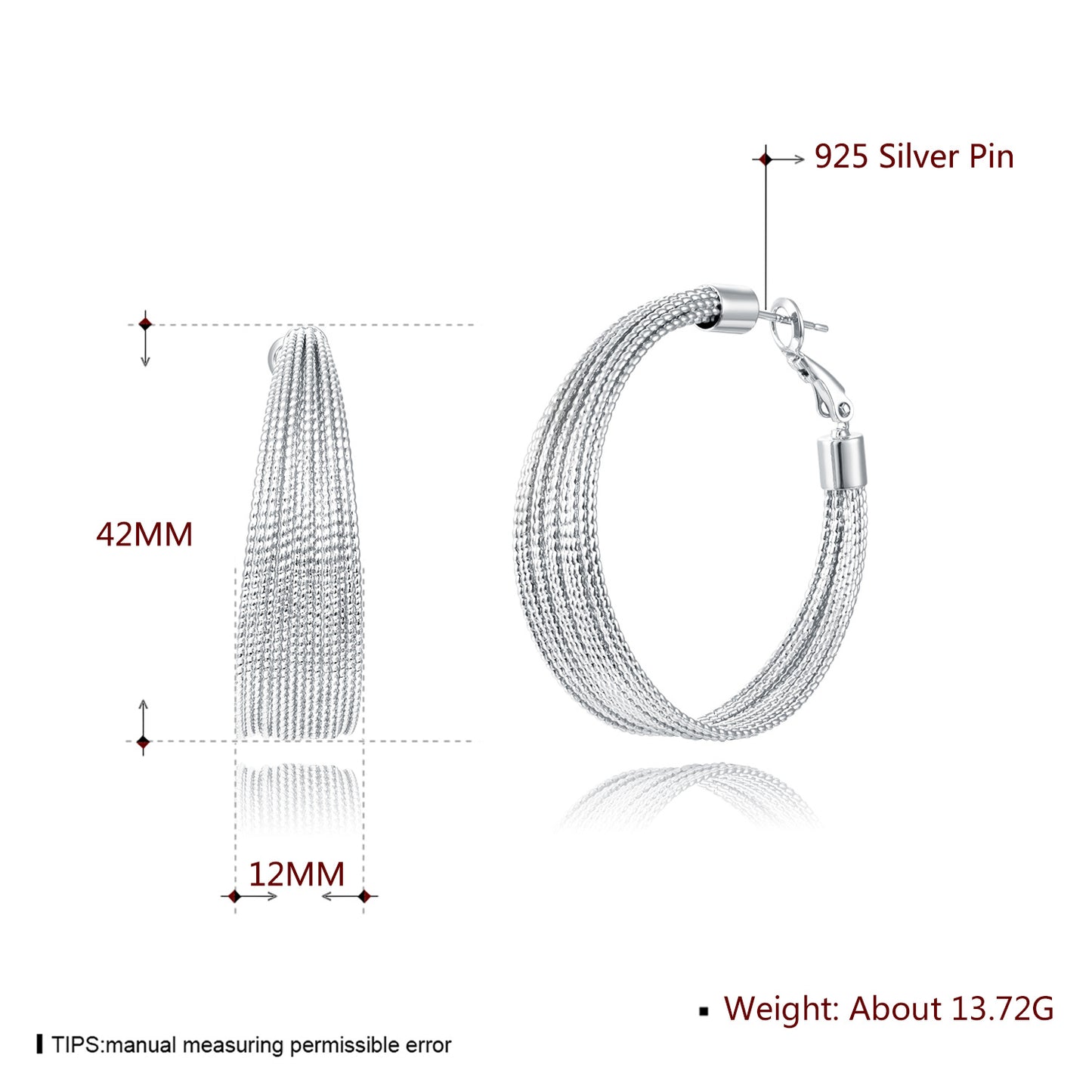 Brass With Plated Fashion Jewelry 925 pins Earrings