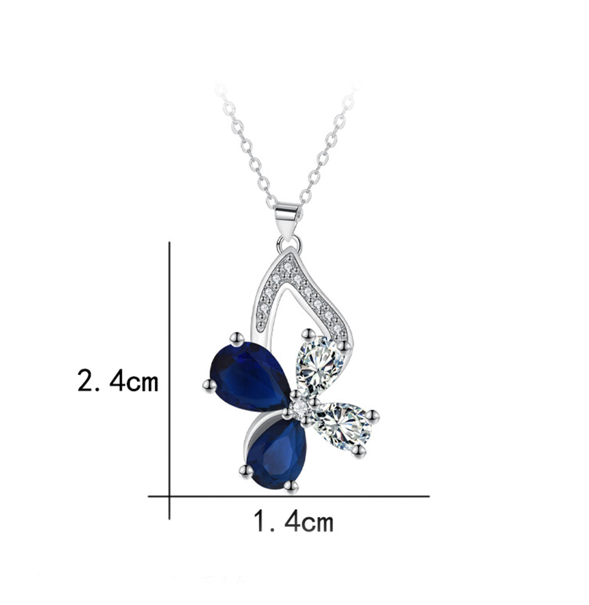 Copper With Silver Plated Butterfly Pendant Necklace