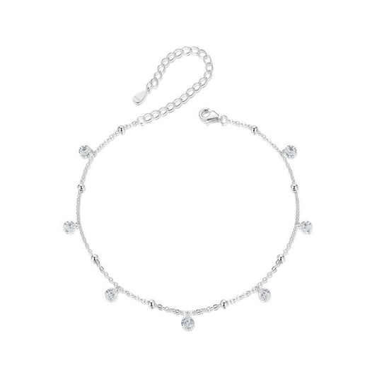 925 Sterling Silver Zircon Fashion Anklet
