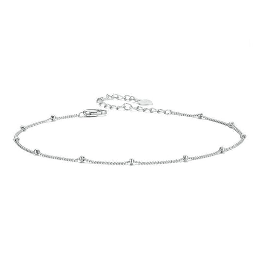 Tobillera de moda de doble capa con diseño de mariposa en plata de ley 925