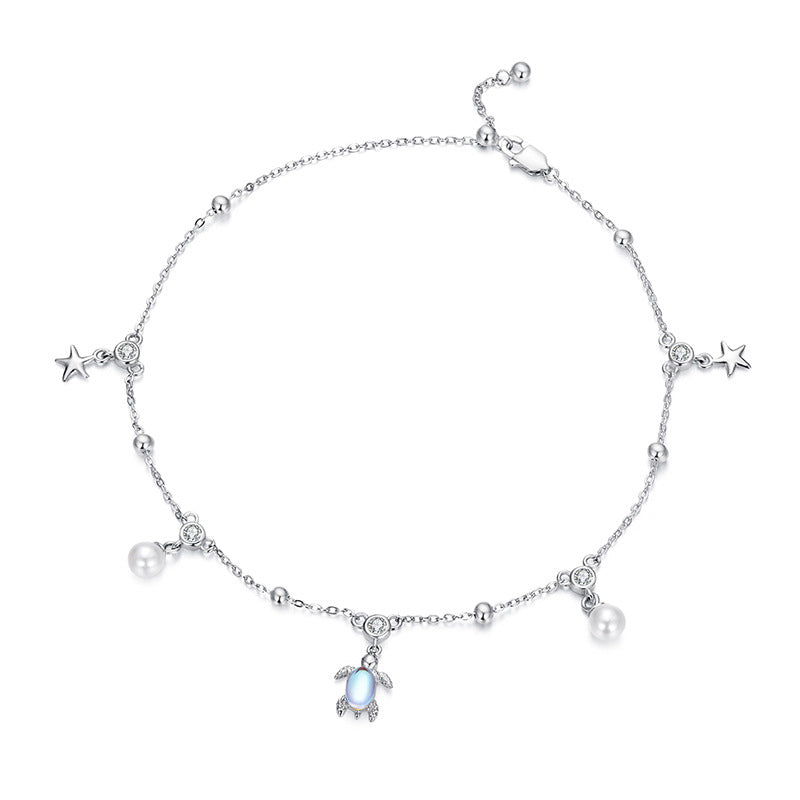 925 Sterling Silver Sea Turtle Fashion Anklet