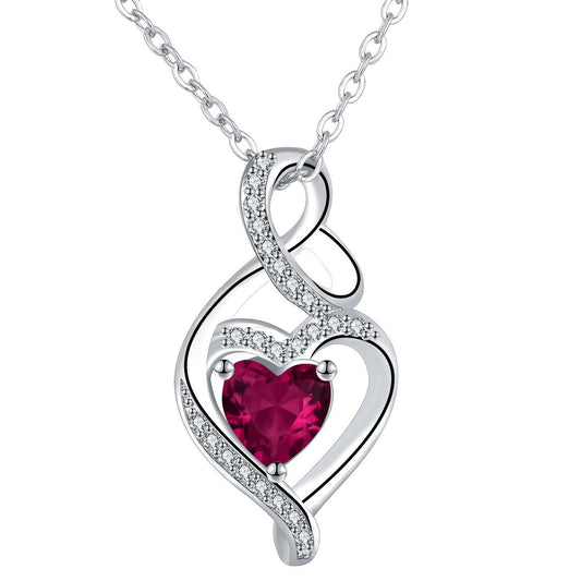 Copper With Silver Plated Heart Pendant Necklace