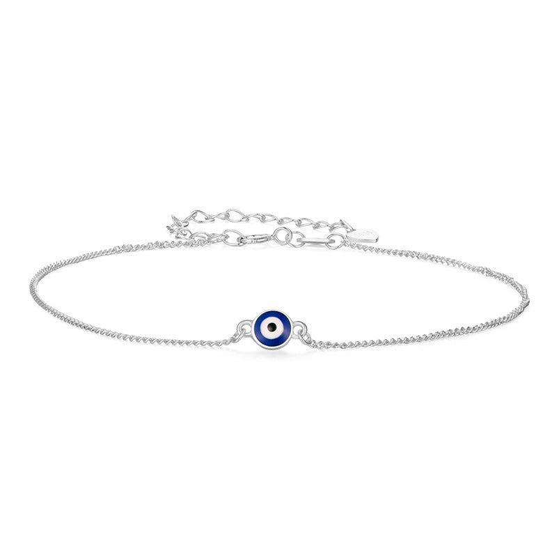925 Sterling Silver Evil Eye Fashion Anklet