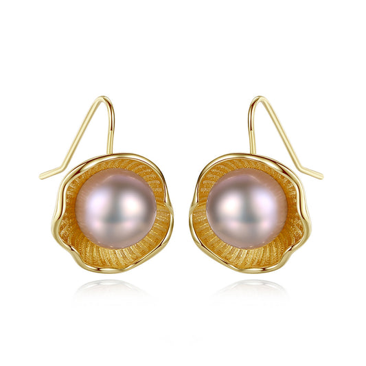 925 Sterling Silver Natural Pearl Drop Earrings Fashion Jewelry Gift for Women Girls