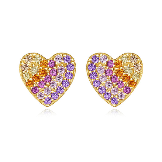 925 Sterling Silver Heart Earrings Fashion Jewelry Gift for Women Girls