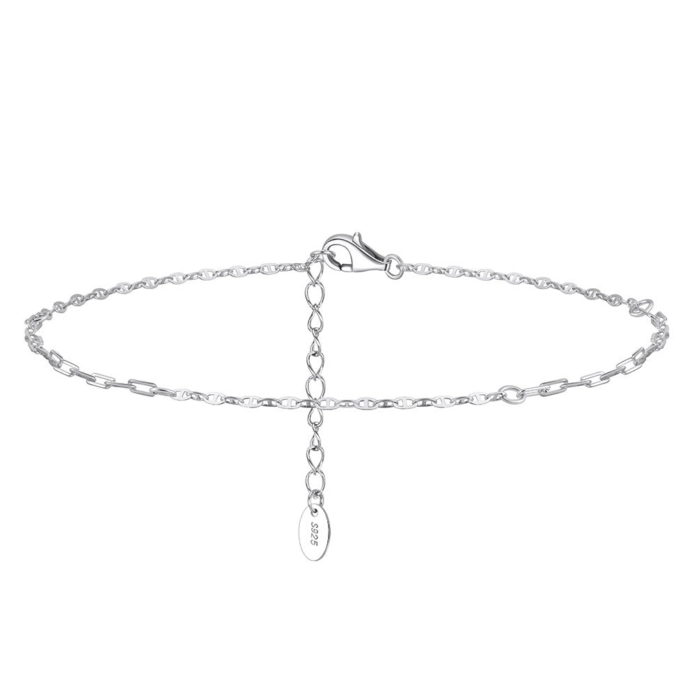 925 Sterling Silver Link Chain Fashion Anklet