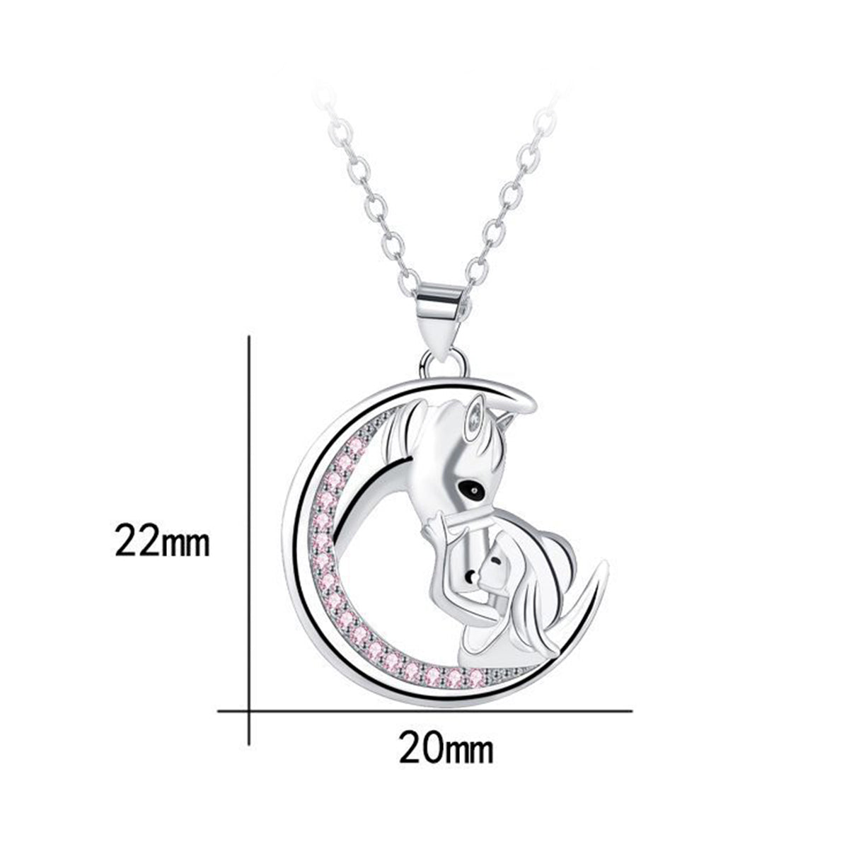 Copper With Silver Plated Moon Pendant Necklace