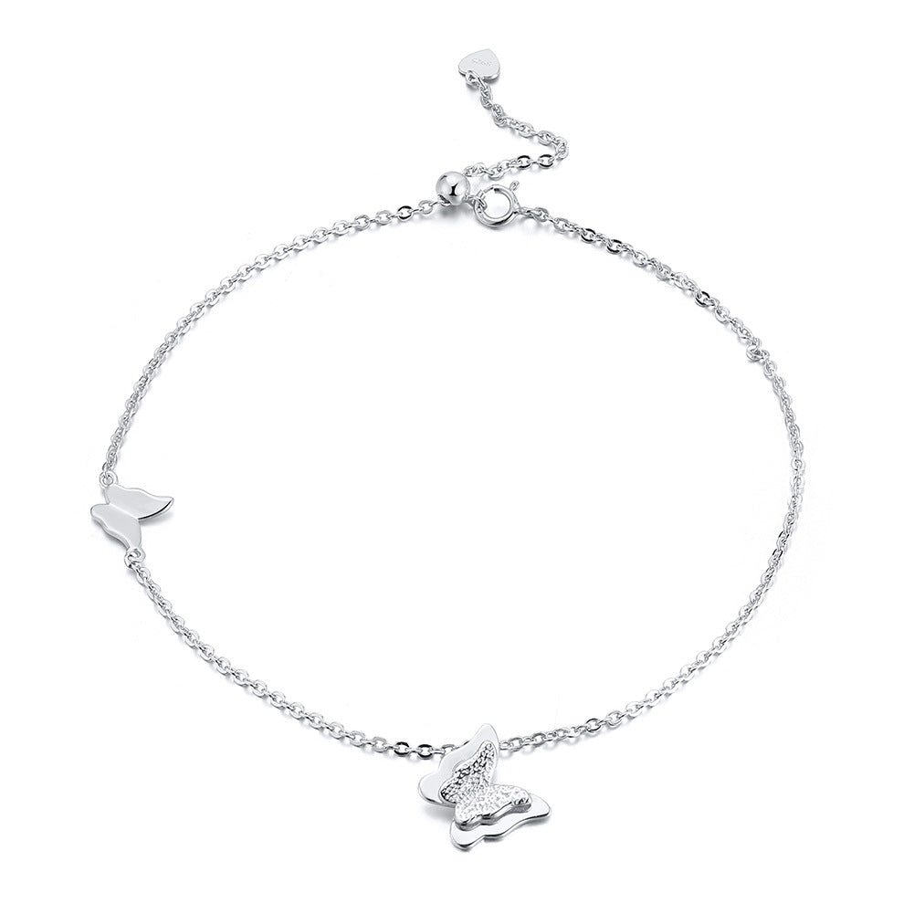 925 Sterling Silver Butterfly Fashion Anklet