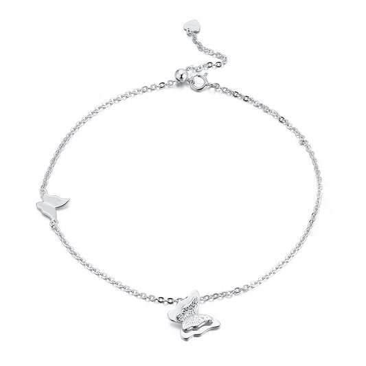 925 Sterling Silver Butterfly Fashion Anklet