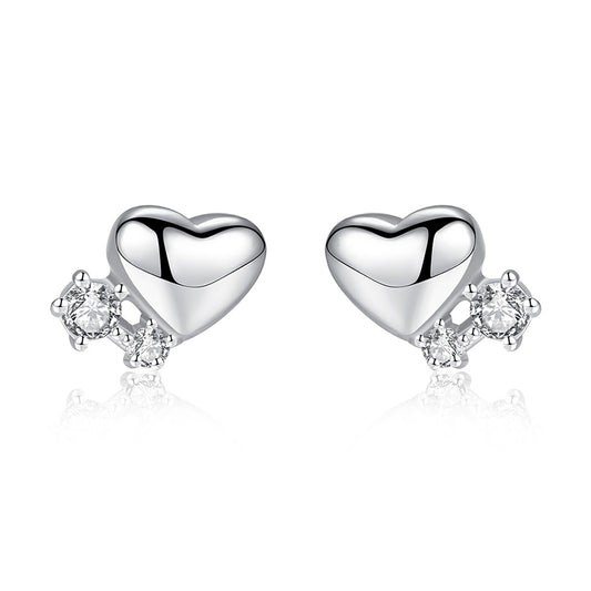 925 Sterling Silver Heart Earrings Fashion Jewelry Gift for Women Girls