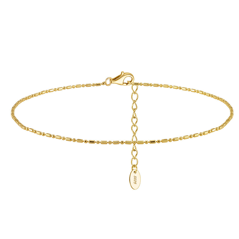 Tobillera de moda de doble capa con diseño de mariposa en plata de ley 925