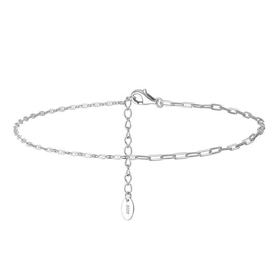 925 Sterling Silver Link Chain Fashion Anklet