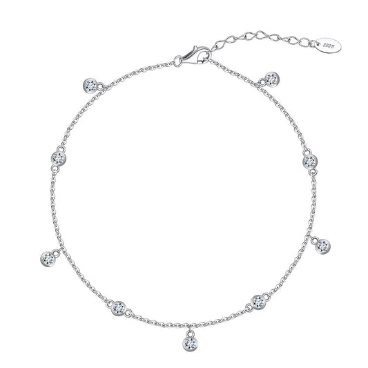 925 Sterling Silver Zircon Fashion Anklet