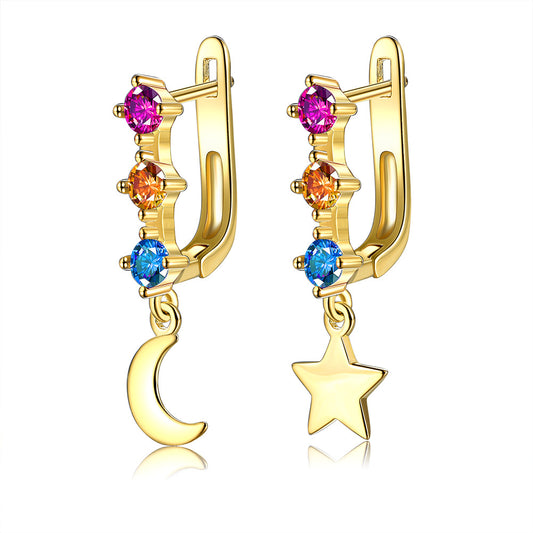 Pendientes de joyería de moda de cobre con baño de plata