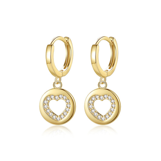 925 Sterling Silver Heart Earrings Fashion Jewelry Gift for Women Girls