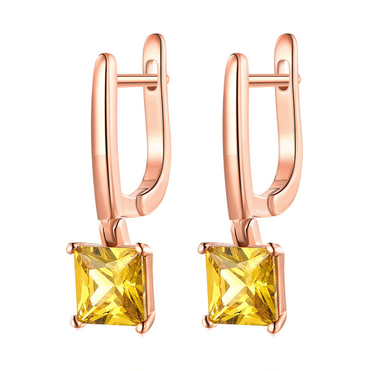 Pendientes de joyería de moda de cobre con baño de plata