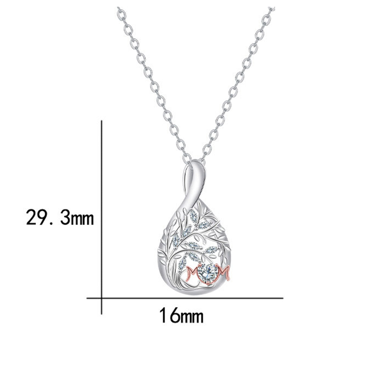 Copper With Silver/Rosegold Plated Mom Pendant Necklace