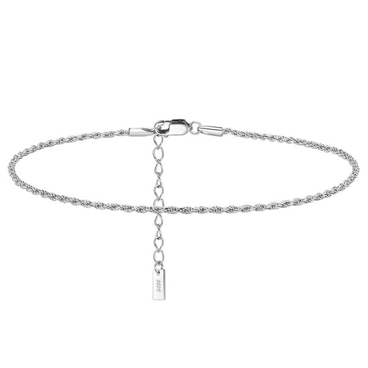 925 Sterling Silver Chain Fashion Anklet