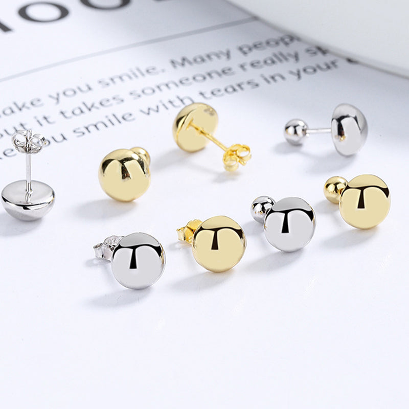 925 Sterling Silver Round Screwed Earrings