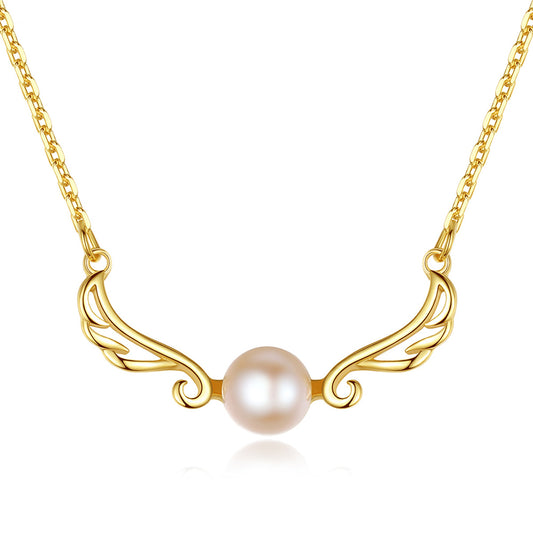 925 Sterling Silver Natural Pearl Drop Necklace Fashion Jewelry Gift for Women Girls