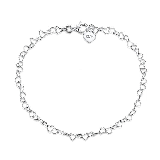 Tobillera de moda de doble capa con diseño de mariposa en plata de ley 925