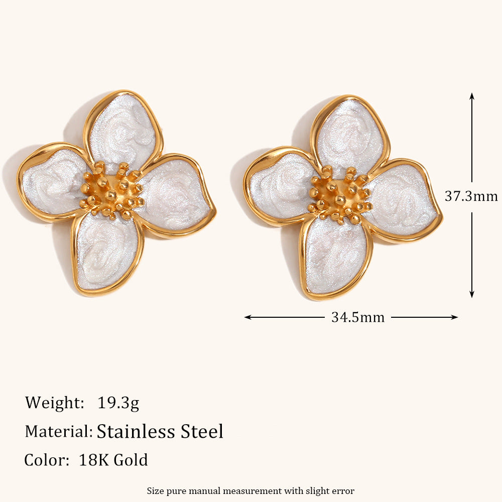 316L Stainless Steel Jewelry Fashion Flower Earrings
