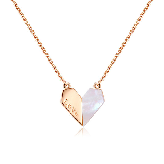 925 Sterling Silver Heart Necklace Fashion Jewelry Gift for Women Girls