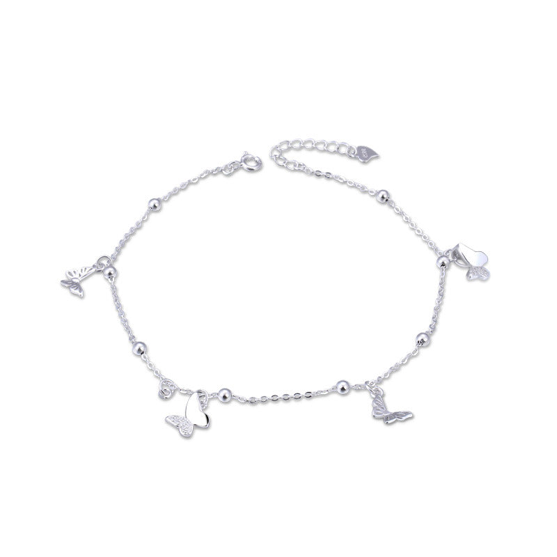 925 Sterling Silver Butterfly Fashion Anklet